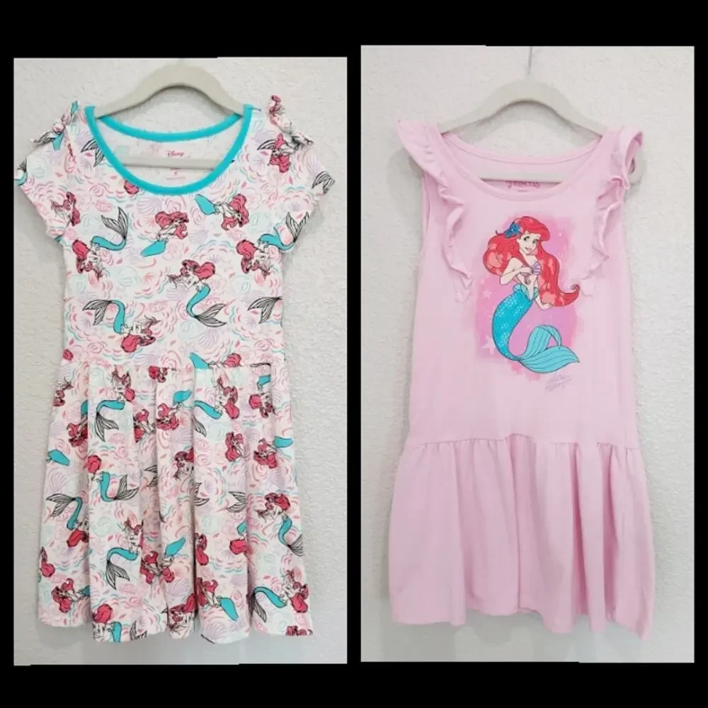 (2) Disney Ariel Cotton Dress Bundle Size 7